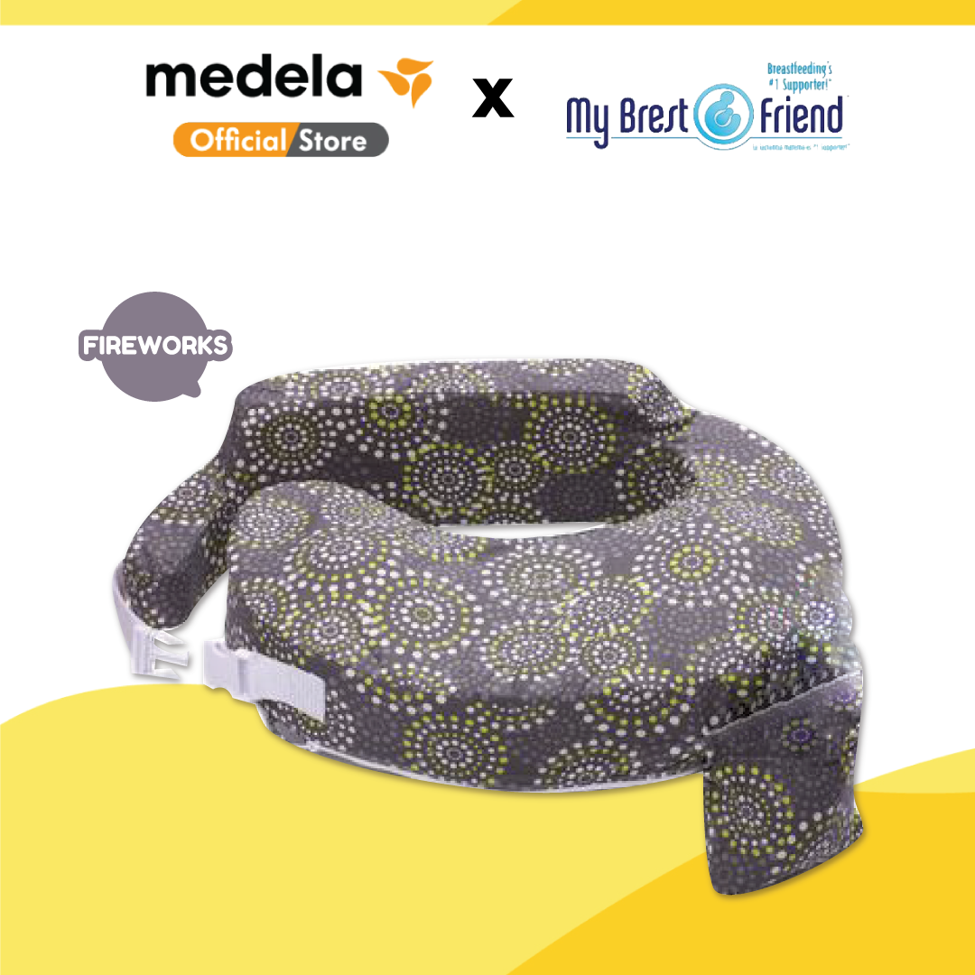 [ Medela x My Brest Friend ] Nursing Pillow - Breastfeeding Pillow Support For Mom & Baby ( Fireworks )