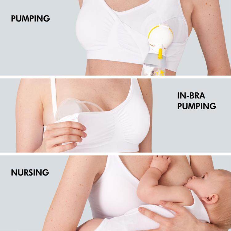 Medela 3 in 1 Nursing Pumping Bra ( M , L , XL ) - Nude / Black