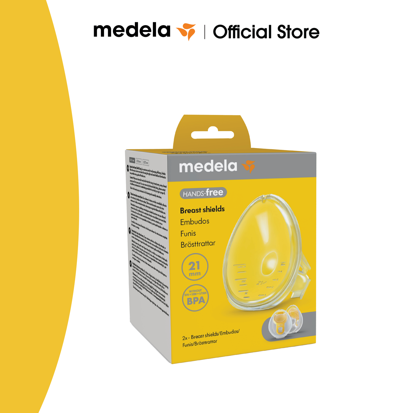 Medela Hands-free breast shields Without Cups (21mm/24mm/27mm) [ 2pcs / box ]