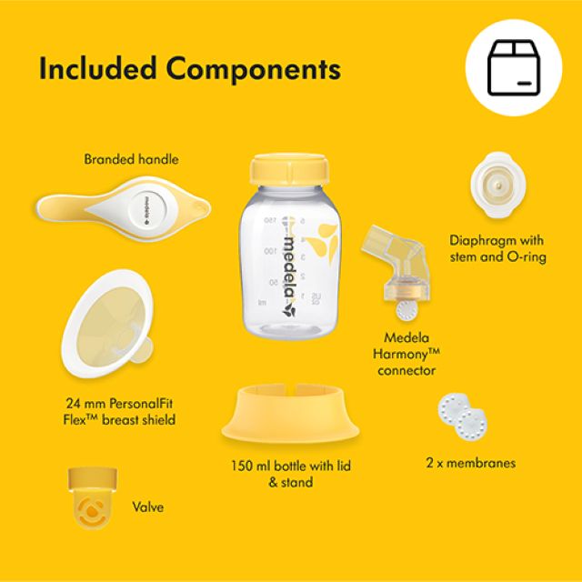Medela Harmony Flex Single Manual Breast Pump with PersonalFit Flex Breast Shield