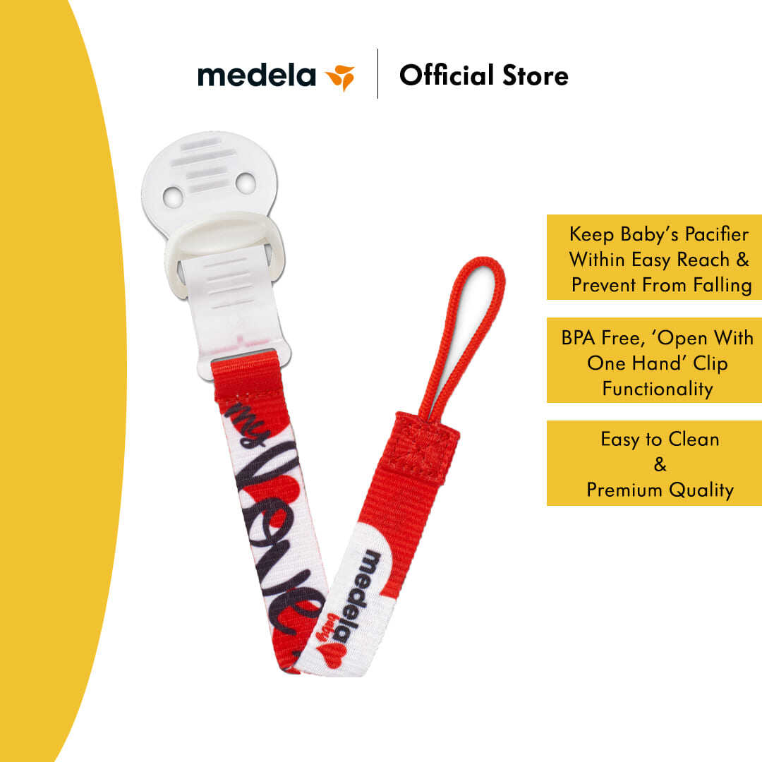 Medela BPA-Free Pacifier Clip Holder with Universal Design fits Most Pacifier & Opens with One Hand