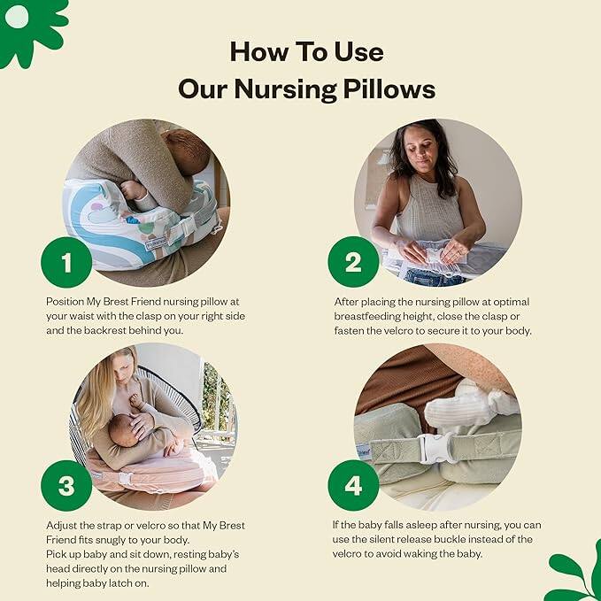 [ Medela x My Brest Friend ] Nursing Pillow - Breastfeeding Pillow Support For Mom & Baby ( Leaf )
